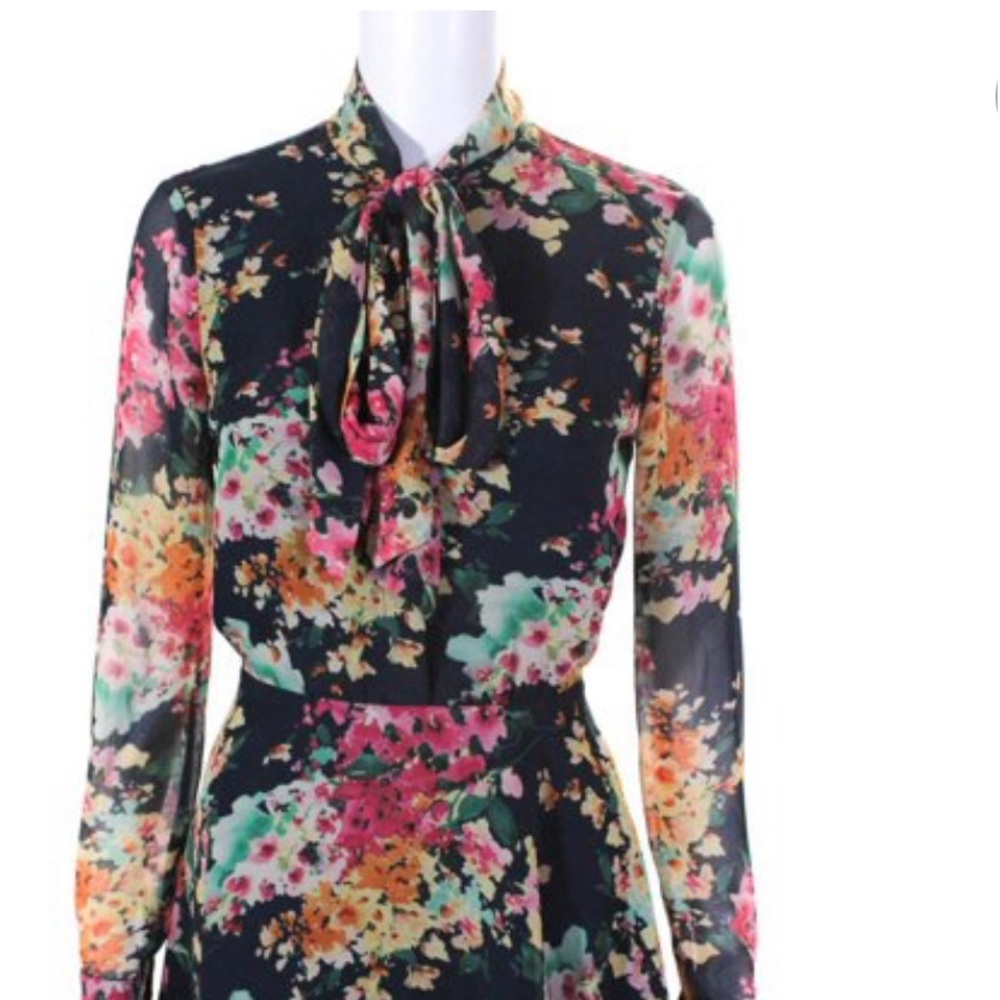 Jay Godfrey navy floral dress. Never worn. Tags still on.